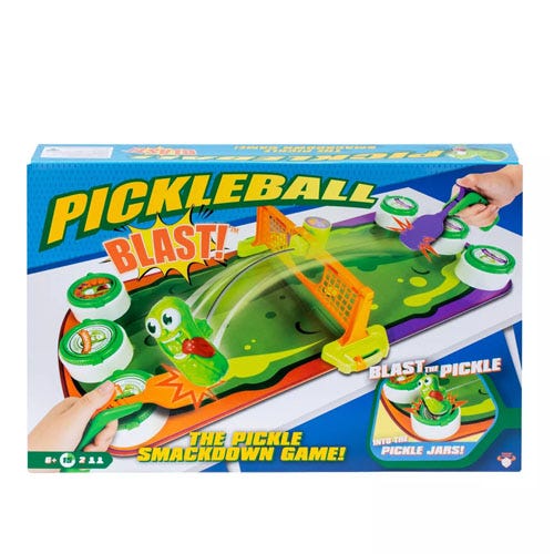 a pickleball themed board game box