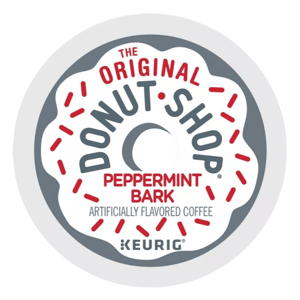 The Original Donut Shop Peppermint Bark K-Cup by Keurig is artificially flavored coffee with a peppermint bark taste.