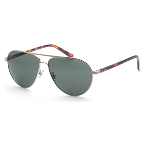 Aviator-style sunglasses with dark lenses, featuring a metallic frame and tortoiseshell-patterned temple arms from Fossil.