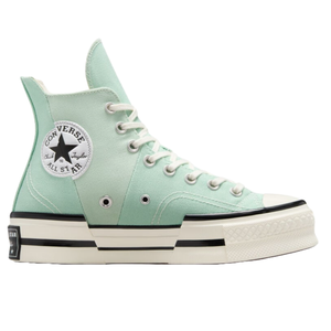 A high-top, mint green Converse Chuck Taylor All Star sneaker with a platform sole.
