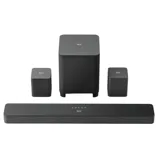 A 4-piece Fire TV sound system, including a soundbar, subwoofer, and two satellite speakers. The set is designed for enhanced audio experience with Fire TV integration.