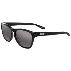 Oakley Men's Manorburn Prizm Sunglasses feature a sleek black frame with dark Prizm lenses for enhanced color and contrast. The design includes the Oakley logo on the temple.