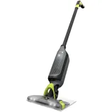 A Shark VACMOP, an all-in-one vacuum and mop device with a sleek design, featuring a long handle and a cleaning head with built-in lights.