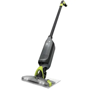 A Shark VACMOP, an all-in-one vacuum and mop device with a sleek design, featuring a long handle and a cleaning head with built-in lights.