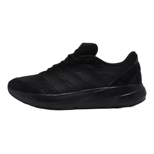 Adidas Lightshift Casual Shoes are all-black sneakers featuring a sleek design with subtle stripe detailing. They have a low-top silhouette and cushioned sole for comfort.