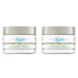 Two jars of Kiehl's Rare Earth Deep Pore Cleansing Mask, featuring Amazonian White Clay, designed to intensively purify and minimize pores for normal to oily skin types.