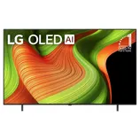 LG OLED TV featuring AI technology with vibrant abstract green and orange design.