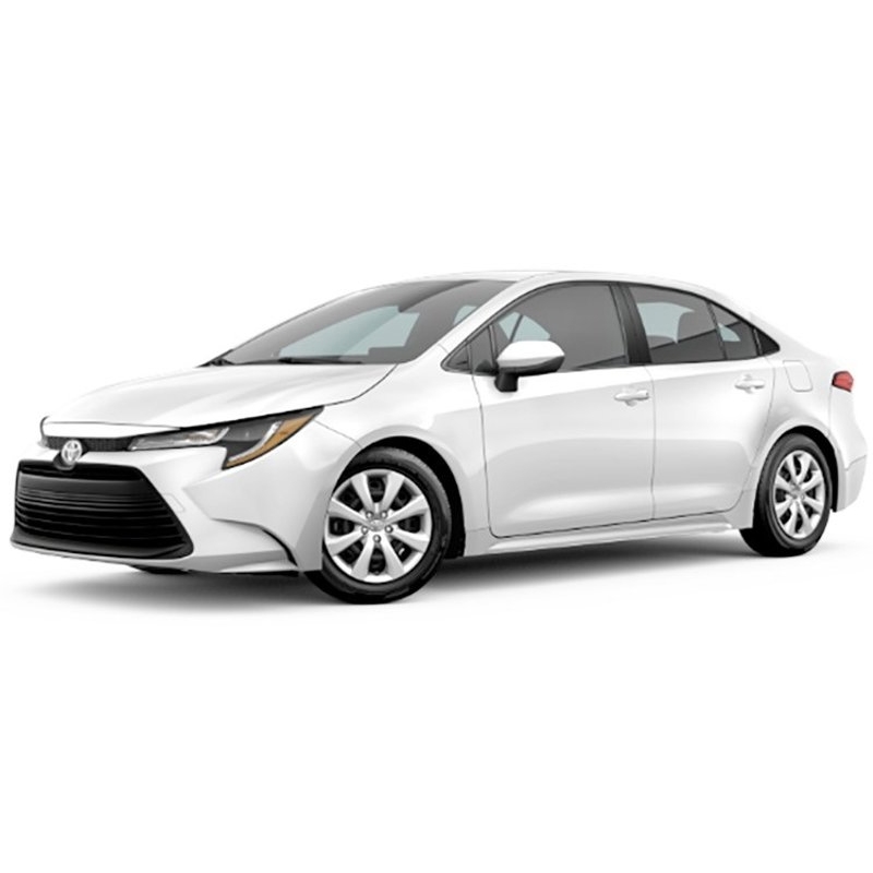 A white Toyota Corolla sedan.