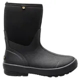 A black, mid-calf neoprene and rubber waterproof boot designed for cold weather, featuring a textured sole for traction.