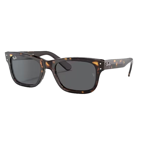 Ray-Ban Burbank Sunglasses feature a square frame with a tortoiseshell pattern and dark lenses, combining classic style with a modern touch.