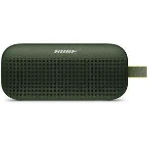 A dark green Bose portable Bluetooth speaker.