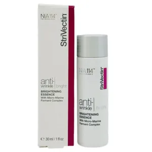 StriVectin anti-wrinkle brightening essence with NIA-114 technology and Micro-Marine Ferment Complex; 30 ml / 1 fl oz.