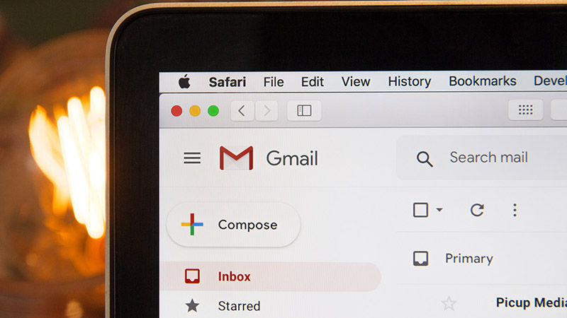 gmail on laptop