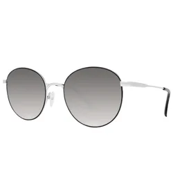 Round sunglasses with thin metal frames, gradient gray lenses, and adjustable nose pads.