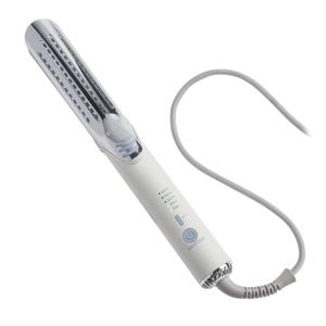 The Conair 2-in-1 Curler and Straightener is a versatile hair styling tool featuring a sleek white design, temperature settings ranging from 285°F to 400°F, and an easy-to-use power button with a cord for convenience.