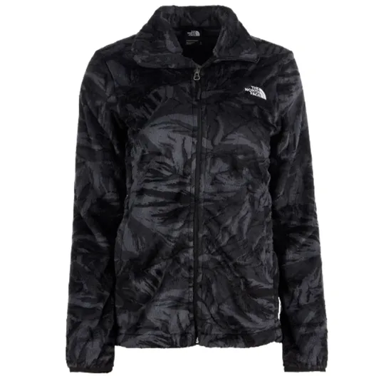 A black, textured zip-up jacket with The North Face logo on the upper chest.