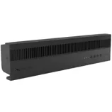 A black air purifier from Sharper Image, featuring a sleek design with vents on top and control buttons on the front.