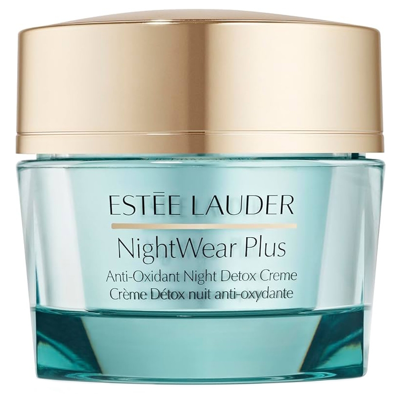 Estee Lauder NightWear Plus Anti-Oxidant Night Detox Creme is a skincare product designed to detoxify and rejuvenate the skin overnight, featuring antioxidant properties.