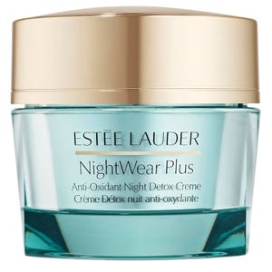 Estee Lauder NightWear Plus Anti-Oxidant Night Detox Creme is a skincare product designed to detoxify and rejuvenate the skin overnight, featuring antioxidant properties.