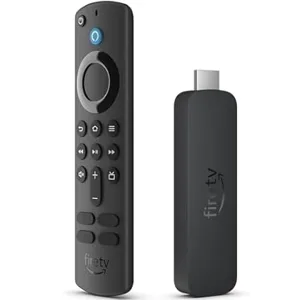 Amazon Fire TV Stick and Alexa Voice Remote with Bluetooth connectivity and HDMI output.