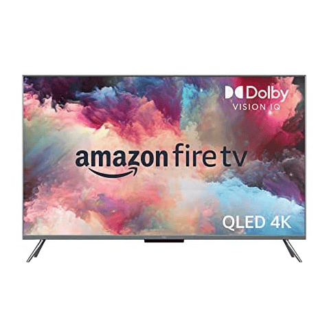 Amazon Fire TV with Dolby Vision IQ, featuring QLED 4K display.