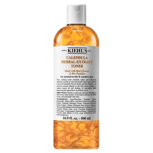 Kiehl's Calendula Herbal-Extract Toner, 16.9 fl. oz. (500 ml), formulated for normal-to-oily and sensitive skin, made with real flowers and bio-peptides.