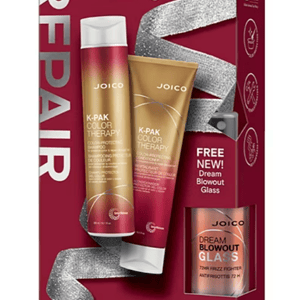 Joico K-Pak Color Therapy set includes color-protecting shampoo and conditioner, plus a free Dream Blowout Glass frizz fighter for color-treated hair.