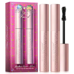 Too Faced \“Better Than Sex\“ mascara set featuring two pink tubes and a decorative box with butterflies.