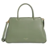Green Kate Spade New York handbag with a top handle and detachable shoulder strap. Features gold hardware and minimalist design.