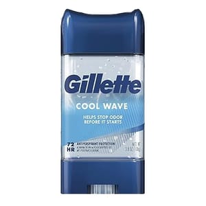 Gillette Cool Wave 4-pack deodorant offers 72-hour antiperspirant protection with a crisp scent, designed to stop odor before it starts. Each stick is 3.8 oz.