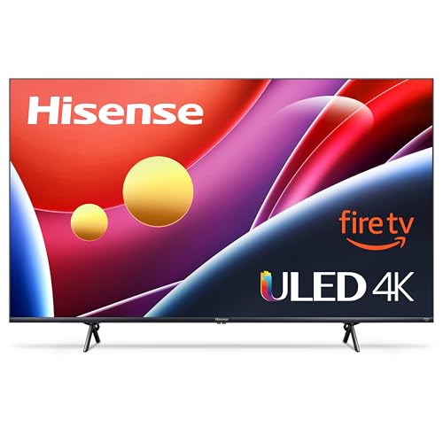 A Hisense 65-inch ULED 4K TV with Fire TV built-in, featuring vibrant colors and a slim bezel design.