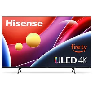 A Hisense 65-inch ULED 4K TV with Fire TV built-in, featuring vibrant colors and a slim bezel design.