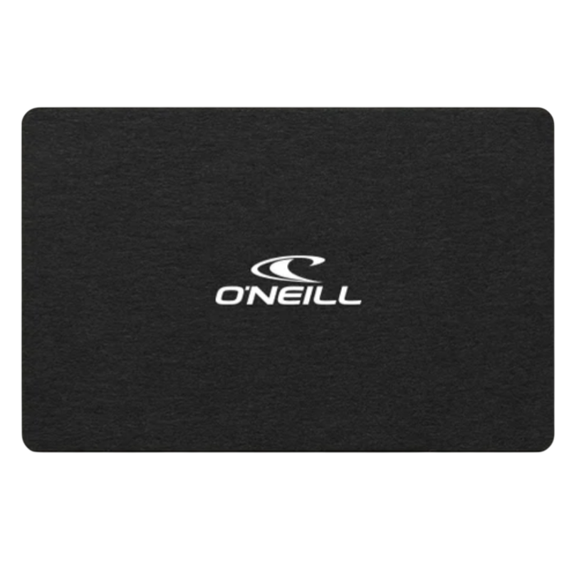 A black card featuring the O'Neill logo in white, set against a neutral background.