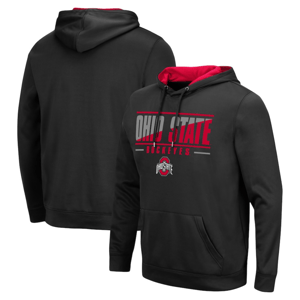 Black and red Ohio State Buckeyes hoodie with a front pouch pocket.