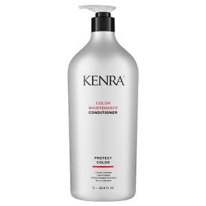 Kenra Color Maintenance Conditioner is a 1-liter bottle designed to protect and lock in hair color. It helps maintain vibrant color with a focus on color preservation.