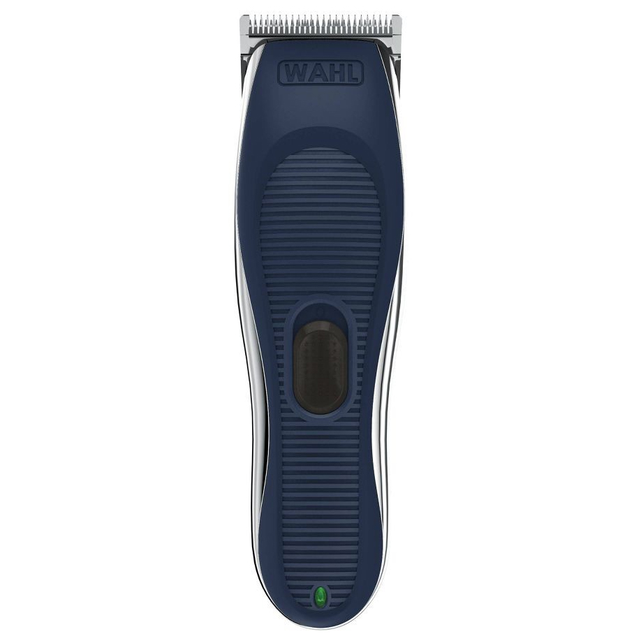 Wahl Cordless Face & Hair Trimmer, featuring a compact design with a blue grip and stainless steel blades for versatile grooming, offers cordless convenience and easy handling.