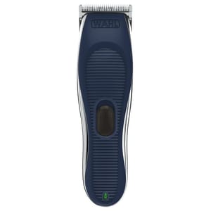Wahl Cordless Face & Hair Trimmer, featuring a compact design with a blue grip and stainless steel blades for versatile grooming, offers cordless convenience and easy handling.