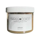 Three of Coco Exfoliating Body Polish, Arise scent, in a 10 oz container with a white lid.