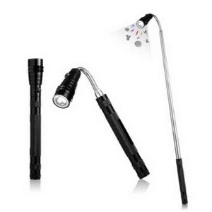 Three flexible LED flashlights with different neck lengths and adjustable angles.