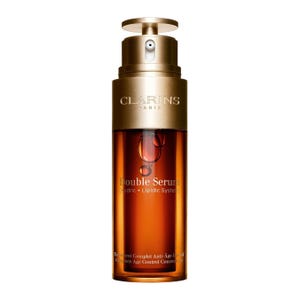 Clarins Double Serum is a skincare product with a Hydric + Lipidic System, designed as a complete age control concentrate for anti-aging benefits.