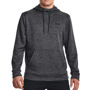 Under Armour Twist Hoodie in dark heather grey features a hood with drawstrings, front kangaroo pocket, and small chest logo; designed for comfort and casual wear.