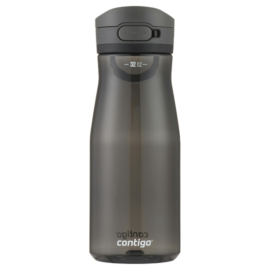 Contigo water bottle, 32 oz capacity, with a black Autoseal lid and a sleek, translucent design.