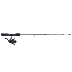 A spinning fishing rod and reel combo with a foam handle and multiple line guides, typically used for freshwater fishing.