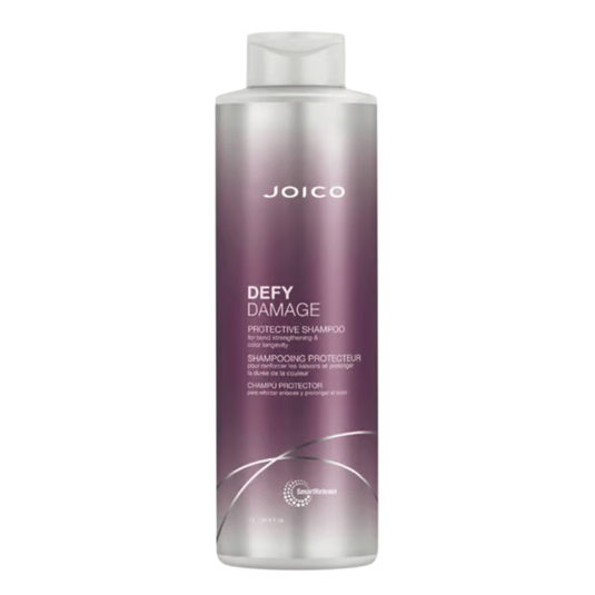 Joico Defy Damage Protective Shampoo for bond strengthening and color longevity, featuring SmartRelease technology.