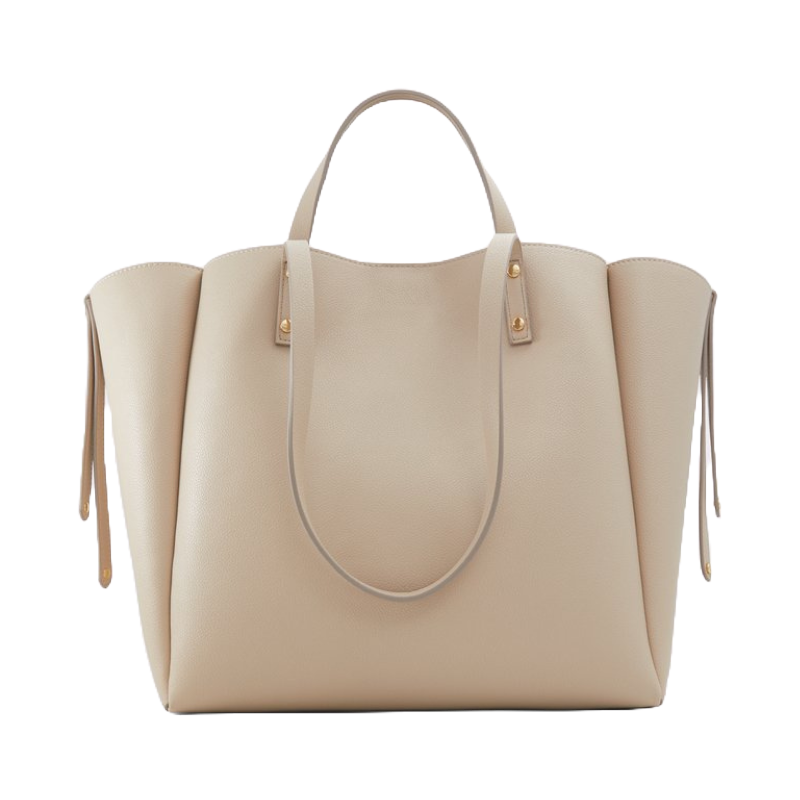 Aldo Raphaelaax Tote Bag in beige with a sleek, minimalistic design featuring two handles and gold-tone accents.
