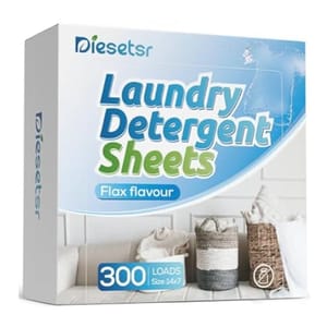 Diesetsr Laundry Detergent Sheets with flax flavor for 300 loads.