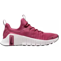 A red sneaker with a low-profile design, featuring a white sole, red Nike logo accents, and pull tabs on the tongue and heel.