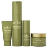 Origins Plantscription set includes Anti-Aging Cleanser, Multi-Powered Youth Serum, Anti-Aging Power Eye Cream, and SPF 25 Anti-Aging Cream.