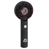 A hand massager featuring a circular design with rolling nodes and a central button, branded with the RBX logo on the handle.