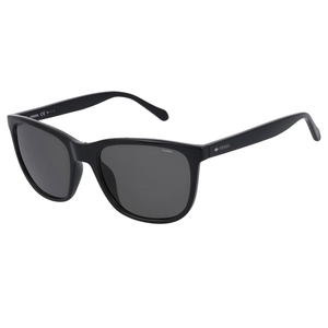 Fossil Men's Polarized Sunglasses feature a sleek black frame with dark lenses. The design is classic and minimalistic, ensuring style and eye protection.